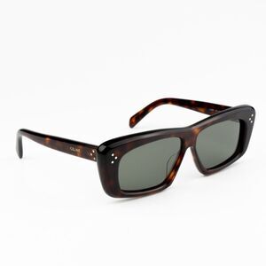 NEW Celine CL40259I 52N Havana Green Rectangle Unisex Sunglasses CL 40259I